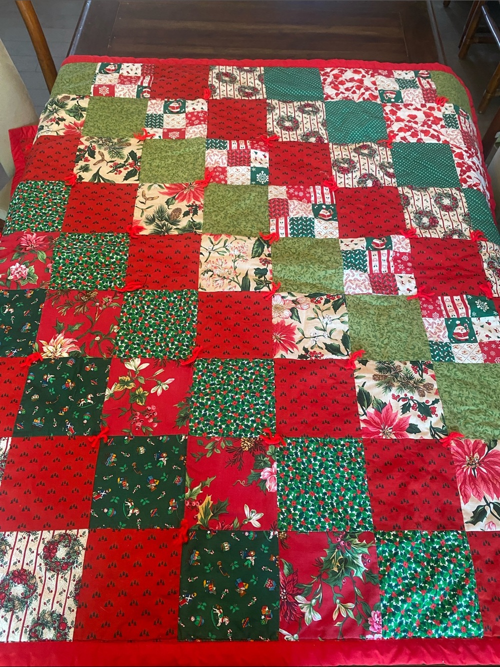 Homemade Christmas Quilt 51x56